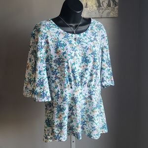 Jon & Anna Contemporary Purple & Green Floral Top